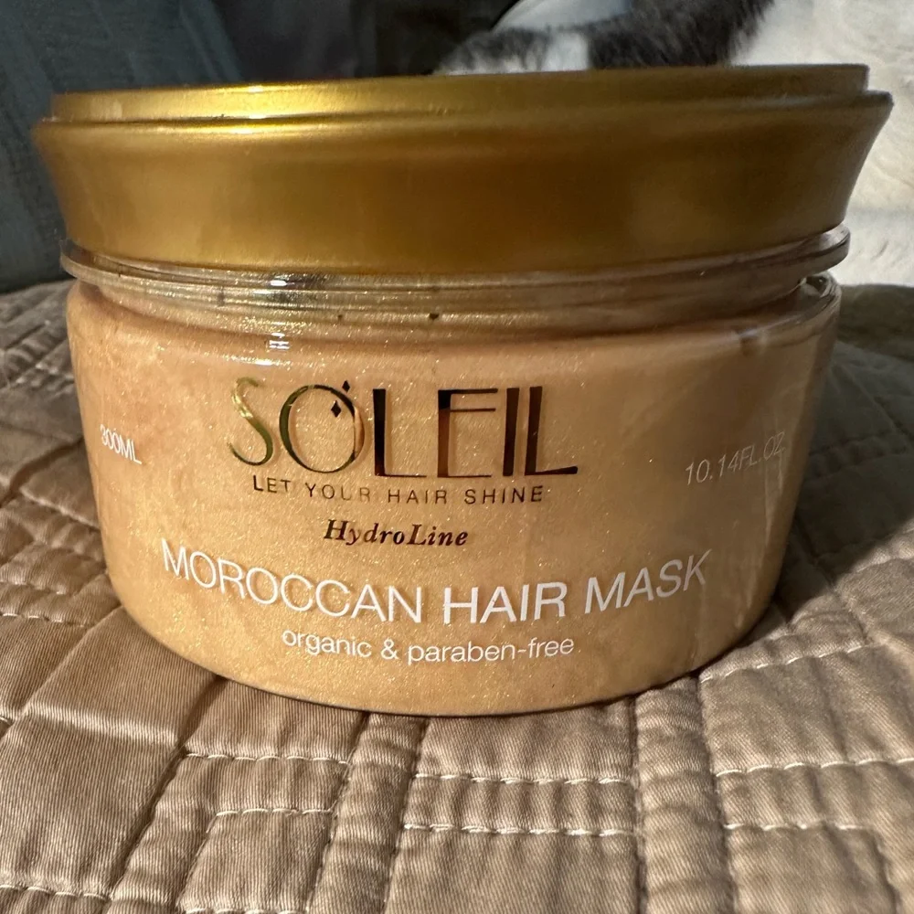 Soleil Moroccan Hair Mask Organic & Paraben-Free 300 ml Gold MRSP $140 Sealed - Picture 3 of 7